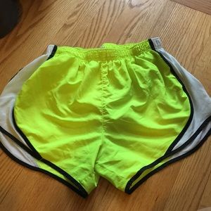 Bright yellow workout shorts